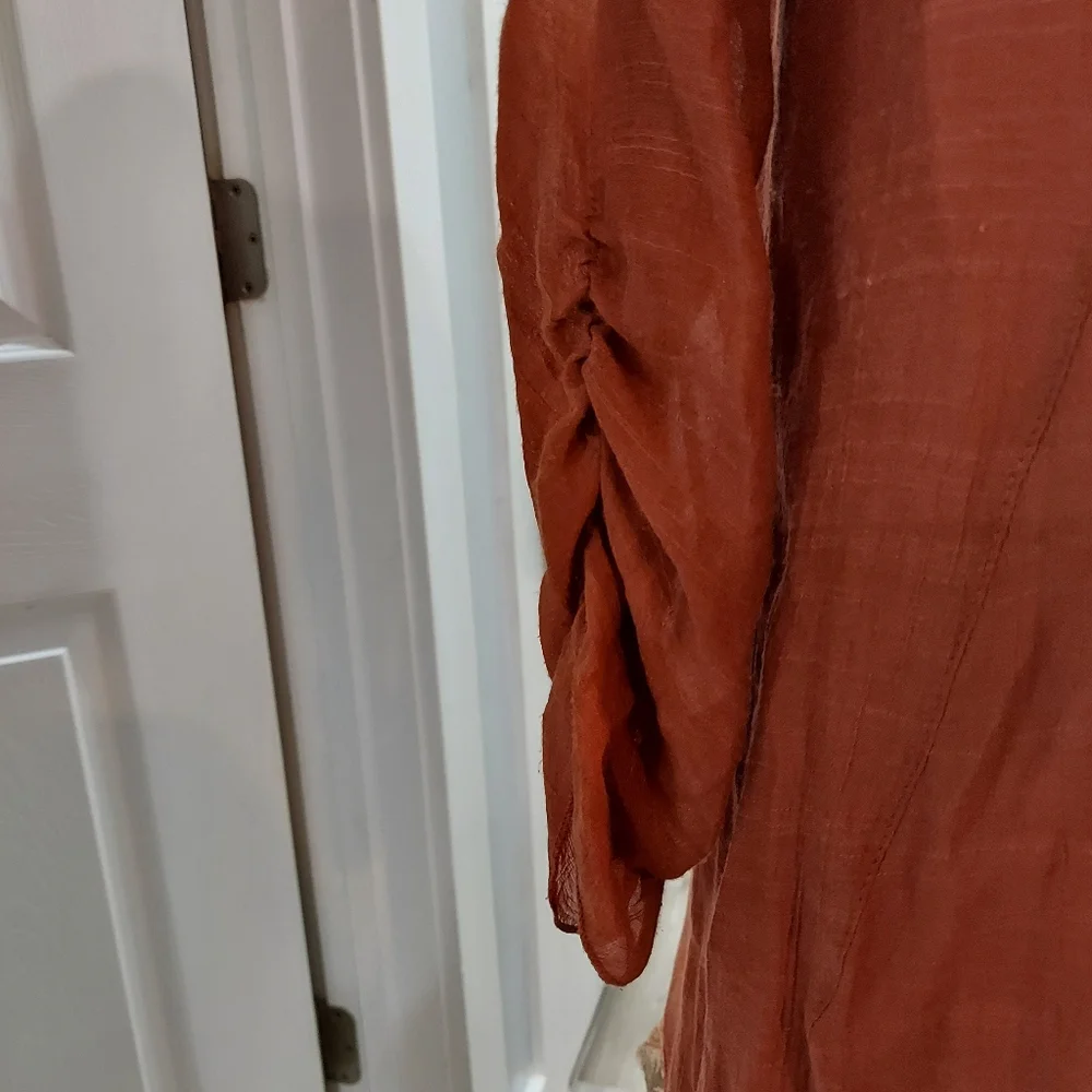 Urban Mango burnt orange dress Fully Lined V Neck Size Medium